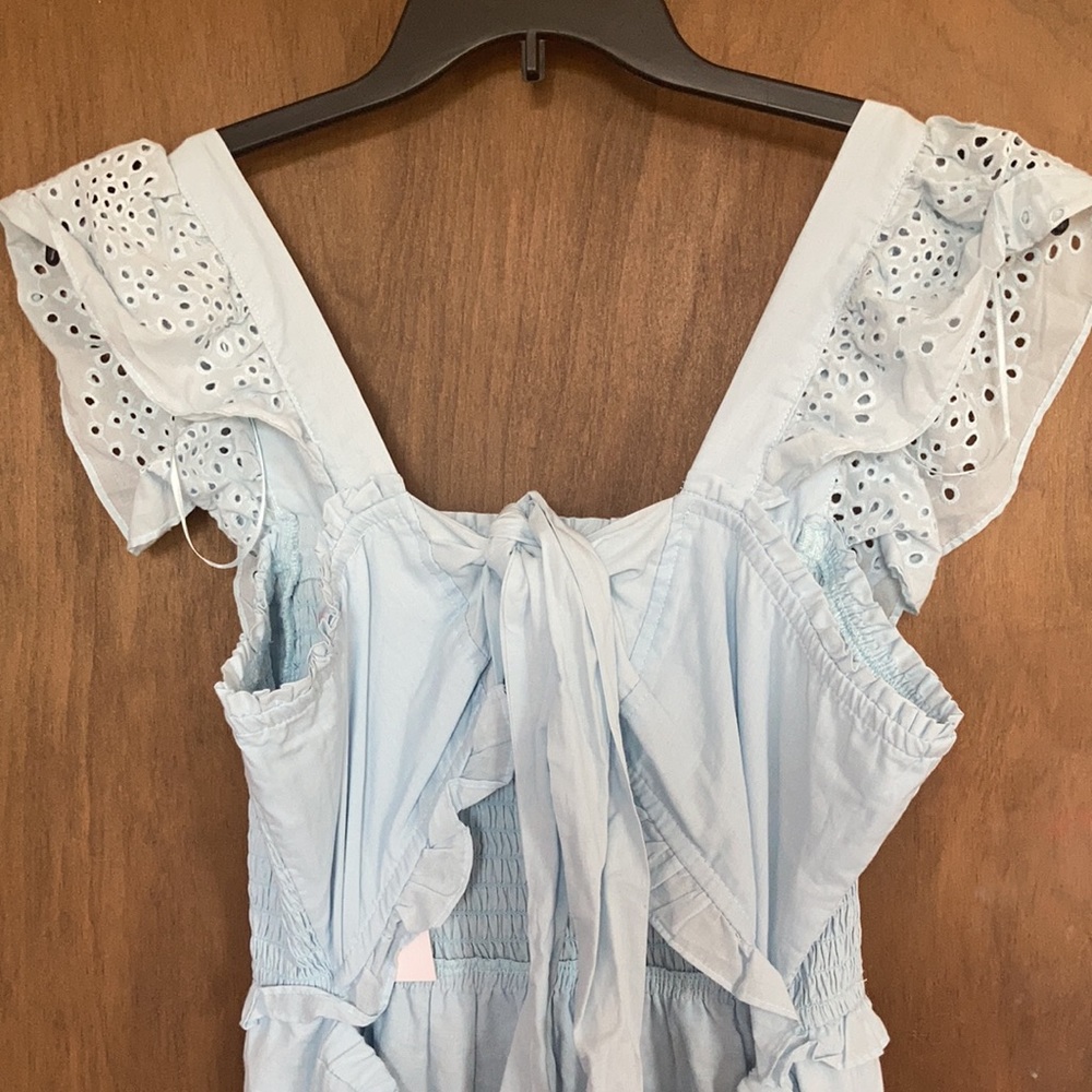 Relisted LC Lauren Conrad floral eyelet detail smock top tie back dress XL XXL - Picture 15 of 17